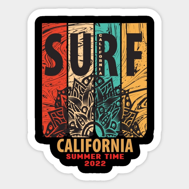 Surf California T-shirt Sticker by Zooha131